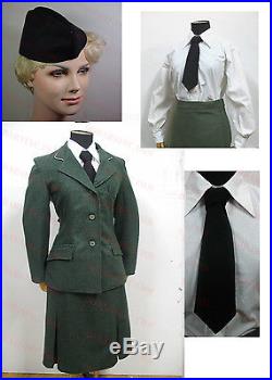 WWII German Elite Helferin Female Uniform Sets (Jacket, Skirt, Shirt Cap Tie) M