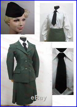 WWII German Elite Helferin Female Uniform Sets (Jacket Skirt Shirt Cap Tie) XL