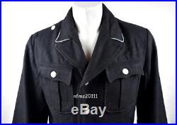 WWII German Elite M32 Officer Black Wool Tunic And Breeches Military Uniform S