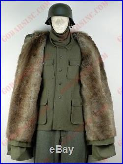 WWII German Elite M43 Field-grey Rabbit Fur-lined Kharkov Winter Parka Size XL