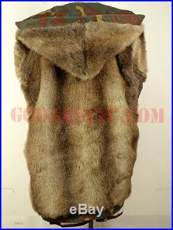 WWII German Elite M43 Italian Camo Rabbit Fur-lined Kharkov Winter Parka XXL