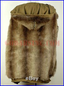 WWII German Elite M43 Tan Rabbit Fur-lined Kharkov Winter Parka Size XXL