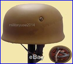 WWII German Fallschirmjager M38 Steel Helmet With Leather Liner Mud GM035