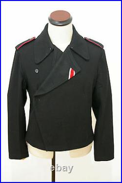 WWII German Heer panzer black wool wrap/jacket XL