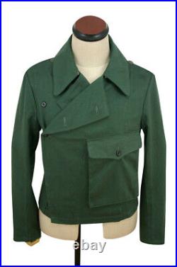 WWII German Heer panzer summer HBT reed green wrap/jacket type II L