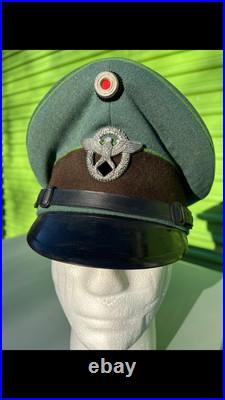 WWII German Janke HQ Reproduction MP Polizei NCO/Enlisted Wool Officer Visor Cap