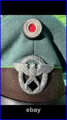 WWII German Janke HQ Reproduction MP Polizei NCO/Enlisted Wool Officer Visor Cap