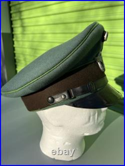 WWII German Janke HQ Reproduction MP Polizei NCO/Enlisted Wool Officer Visor Cap