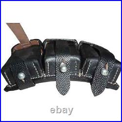 WWII German K98 Black Leather Ammo Pouch x 5 Sets (10 Pieces) v021