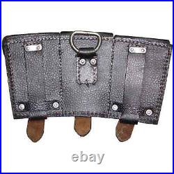 WWII German K98 Black Leather Ammo Pouch x 5 Sets (10 Pieces) v021