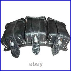 WWII German K98 Black Leather Ammo Pouch x 5 Sets (10 Pieces) v021