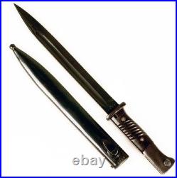 WWII German K98 Riffle Bayonet & Scabbard with Blued Steel 16