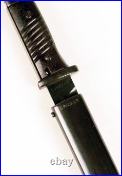 WWII German K98 Riffle Bayonet & Scabbard with Blued Steel 16