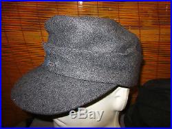WWII German Luftwaffe M43 Field Hat, Blue Wool Cap, Large Size 7 1/2
