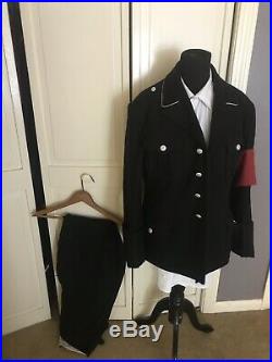 WWII German M32 Officer Black Wool Tunic And Breeches/Size 38/Description/Offers