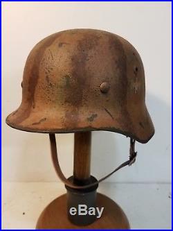 WWII German M35 Afrikakorp AK Heer Camo Helmet