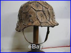 WWII German M35 Chicken wire Winter Camo Helmet