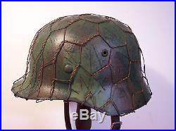 WWII German M35 Chickenwire Helmet