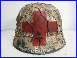 WWII German M35 Half Basket Chicken wire Winter Medic Helmet