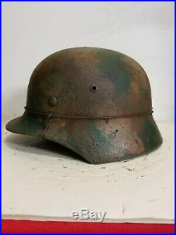 WWII German M35 Normandy Camo Helmet