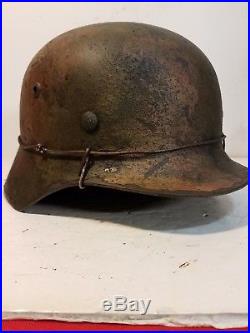WWII German M35 Normandy Camo Helmet