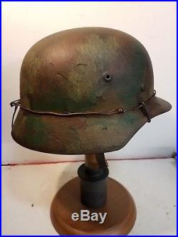 WWII German M35 Normandy Camo pattern Helmet