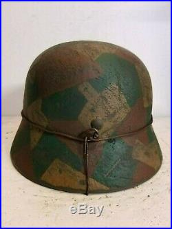 WWII German M35 Splinter Camo Helmet