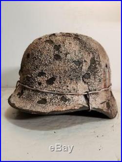 WWII German M35 Winter Camo Helmet