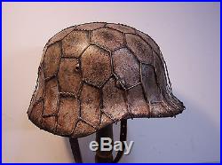 WWII German M35 Winter Chickenwire Helmet