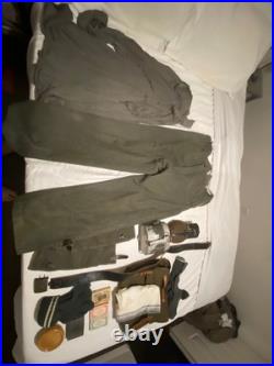 WWII German M36 Reproduction Reenactor Uniform Field Gear Equipment Large Lot