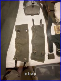 WWII German M36 Reproduction Reenactor Uniform Field Gear Equipment Large Lot