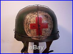 WWII German M38 Fallschirmjäger Medic Sanitat Paratrooper Helmet