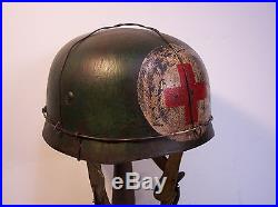 WWII German M38 Fallschirmjäger Medic Sanitat Paratrooper Helmet