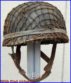 WWII German M38 Fallschirmjäger Paratrooper Helmet ET71 58 liner Net Band