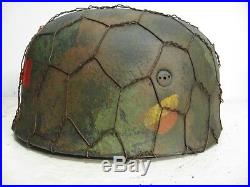WWII German M38 Fallschirmjager Medic Summer Chickenwire Paratrooper Helmet