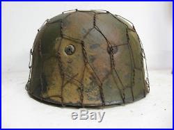 WWII German M38 Fallschirmjager Normandy Chickenwire Paratrooper Helmet