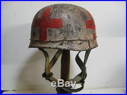 WWII German M38 Fallschirmjager Winter Medic Normandy Paratrooper Helmet