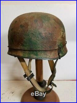 WWII German M38 Fallschirmjager aged camo Paratrooper Helmet