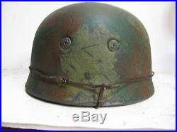 WWII German M38 Fallschirmjager aged camo Paratrooper Helmet