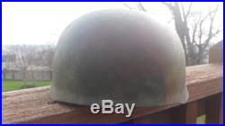 WWII German M38 Late War Paratrooper Helmet, Normandy Camo with Slotted Bolts
