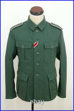 WWII German M40 EM summer HBT reed green field tunic L ONLY