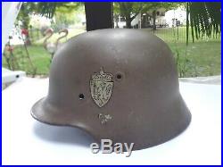 WWII German M40 helmet used by Norway untampered with Marked ET66