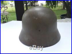 WWII German M40 helmet used by Norway untampered with Marked ET66