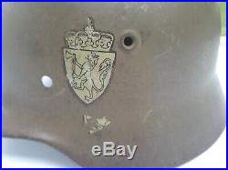 WWII German M40 helmet used by Norway untampered with Marked ET66