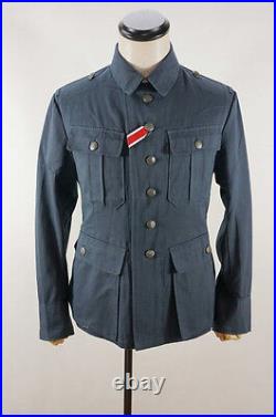 WWII German M41 DAK/Tropical Afrikakorps summer Luftwaffe blue grey tunic 2XL
