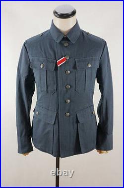 WWII German M41 DAK/Tropical Afrikakorps summer Luftwaffe blue grey tunic XL