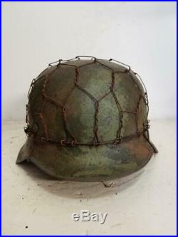 WWII German M42 Chicken wire Half basket Summer Camo Helmet