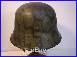 WWII German M42 Chickenwire Pattern Camo Helmet