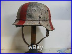 WWII German M42 Winter Camo Medic Helmet
