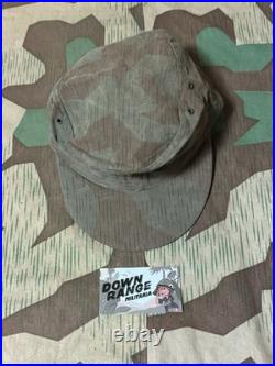 WWII German M43 Cap Splinter Camouflage Original Material, Size 60